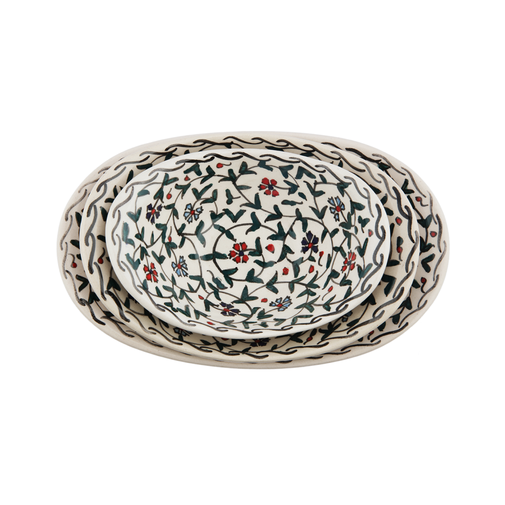 Bowl Set Sapphire Bloom Elegance