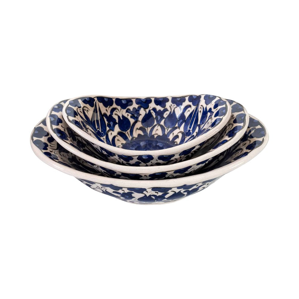 Bowl Set Azure Blossom Artisan
