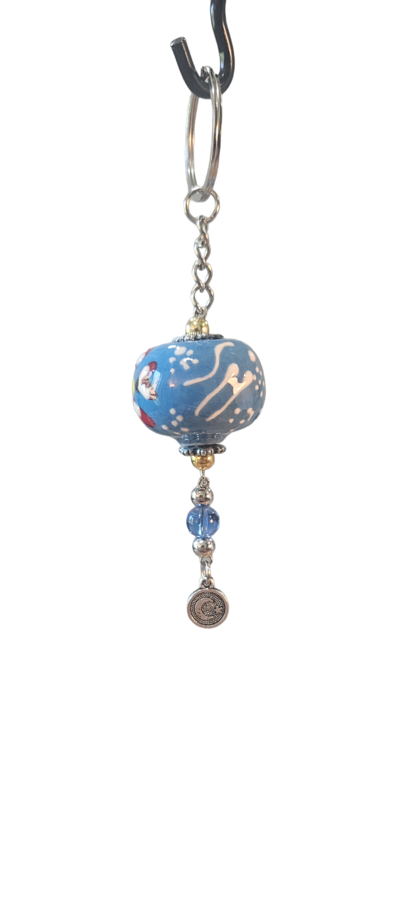 Blue Ceramic Keychain