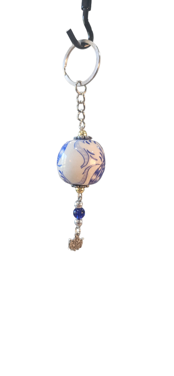 Blue Ceramic Keychain