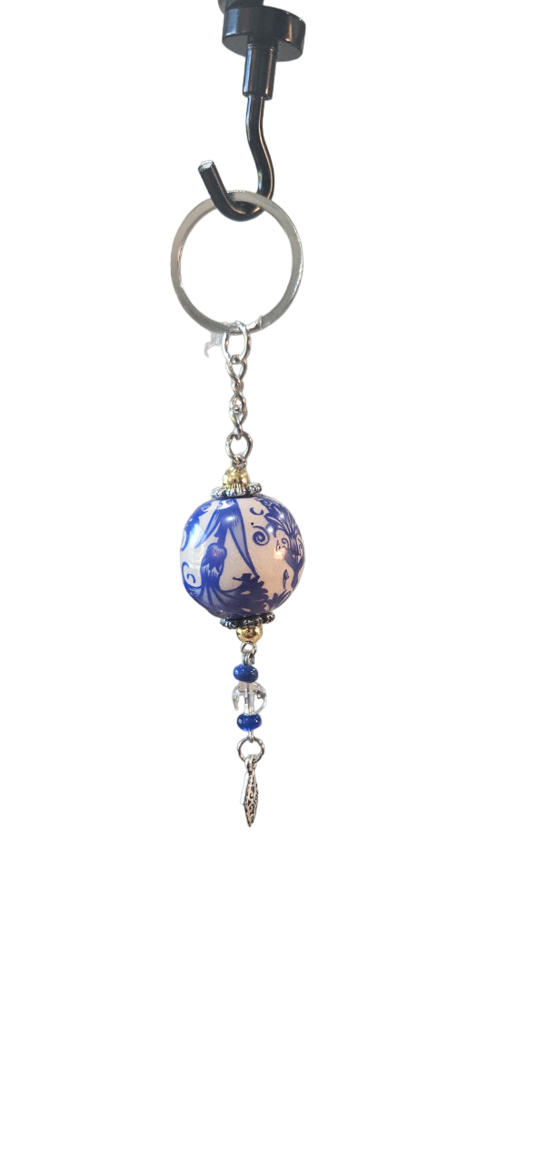 Blue Ceramic Keychain