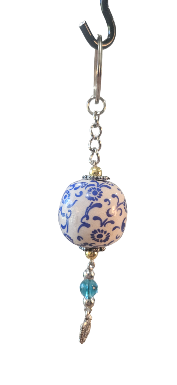 Blue Ceramic Keychain