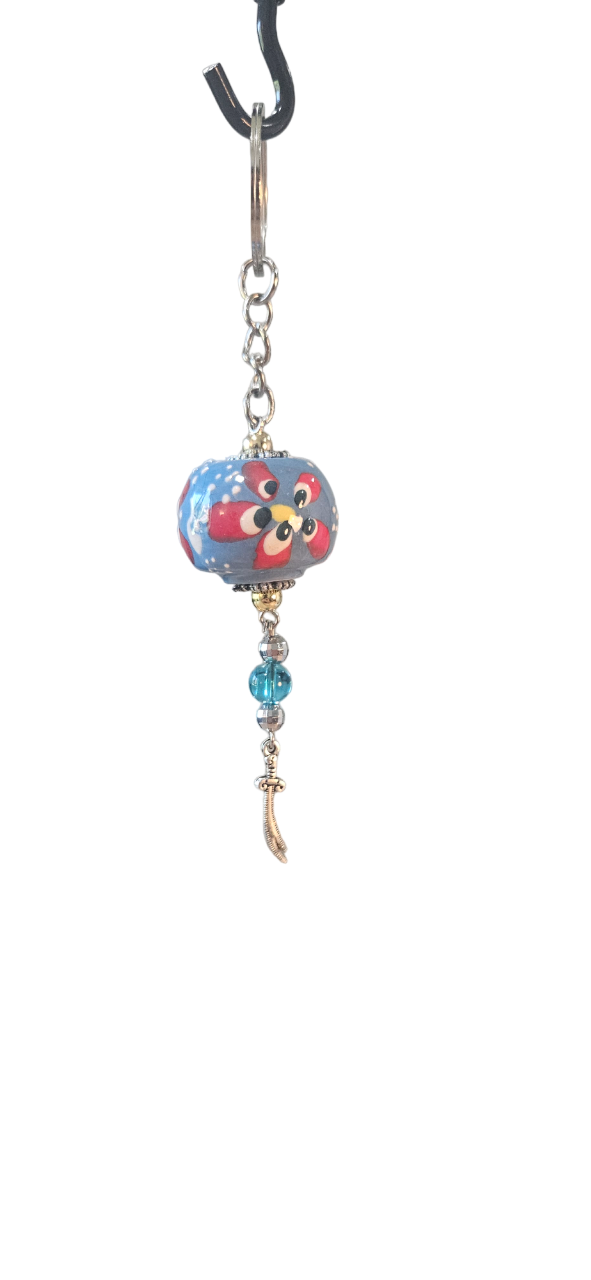 Blue Ceramic Keychain