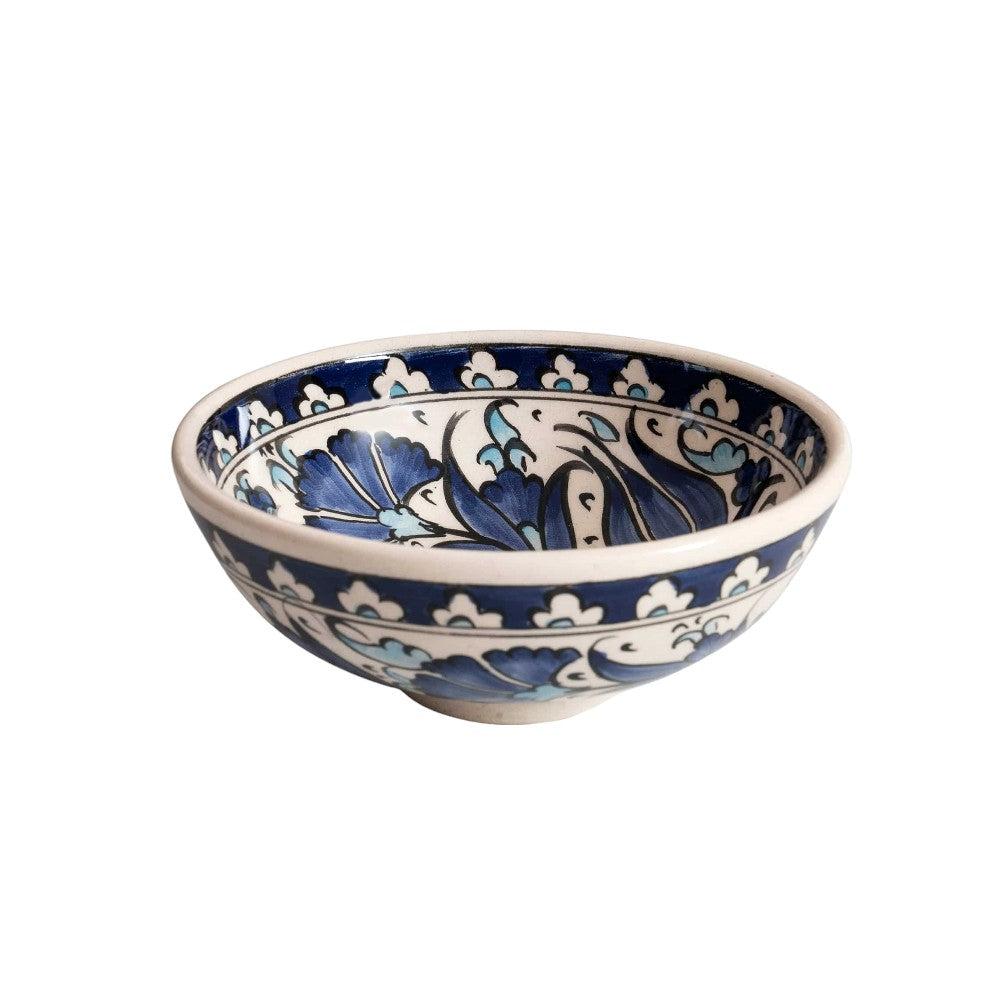 Majestic Cerulean Floral Bowl