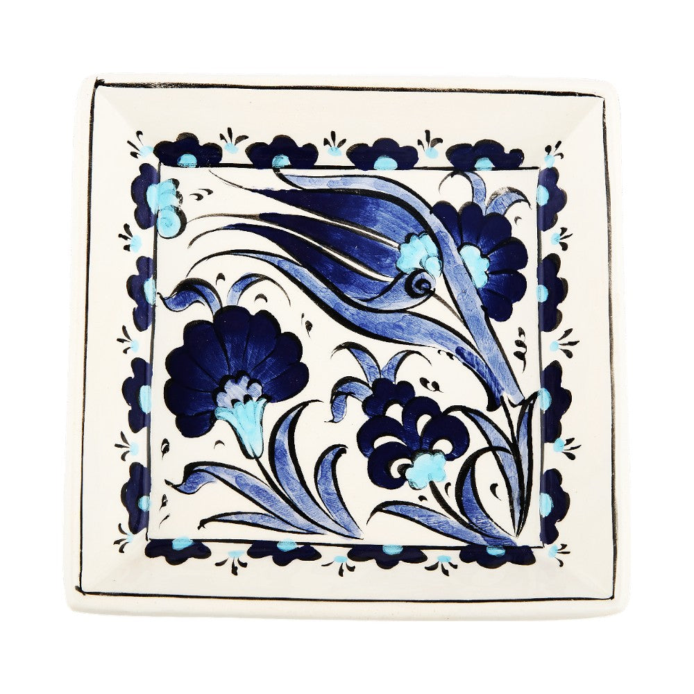 Sapphire Flora Square Bowl