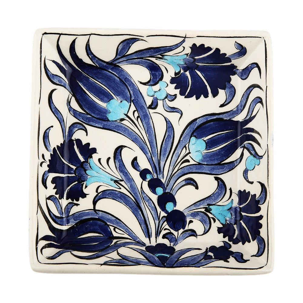 Blue Tulips Dream Square Bowl