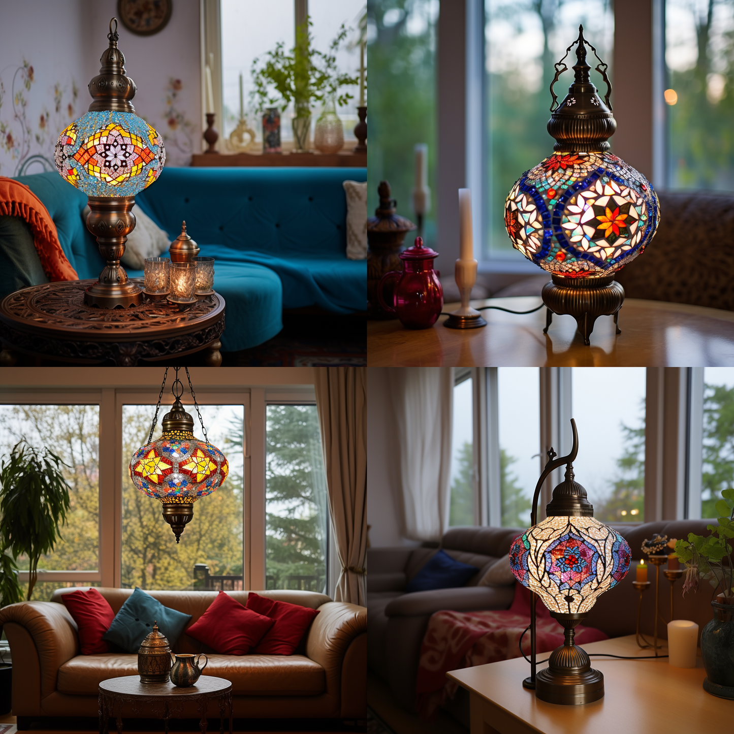 Royal Azure Double Sconce Mosaic Lamp