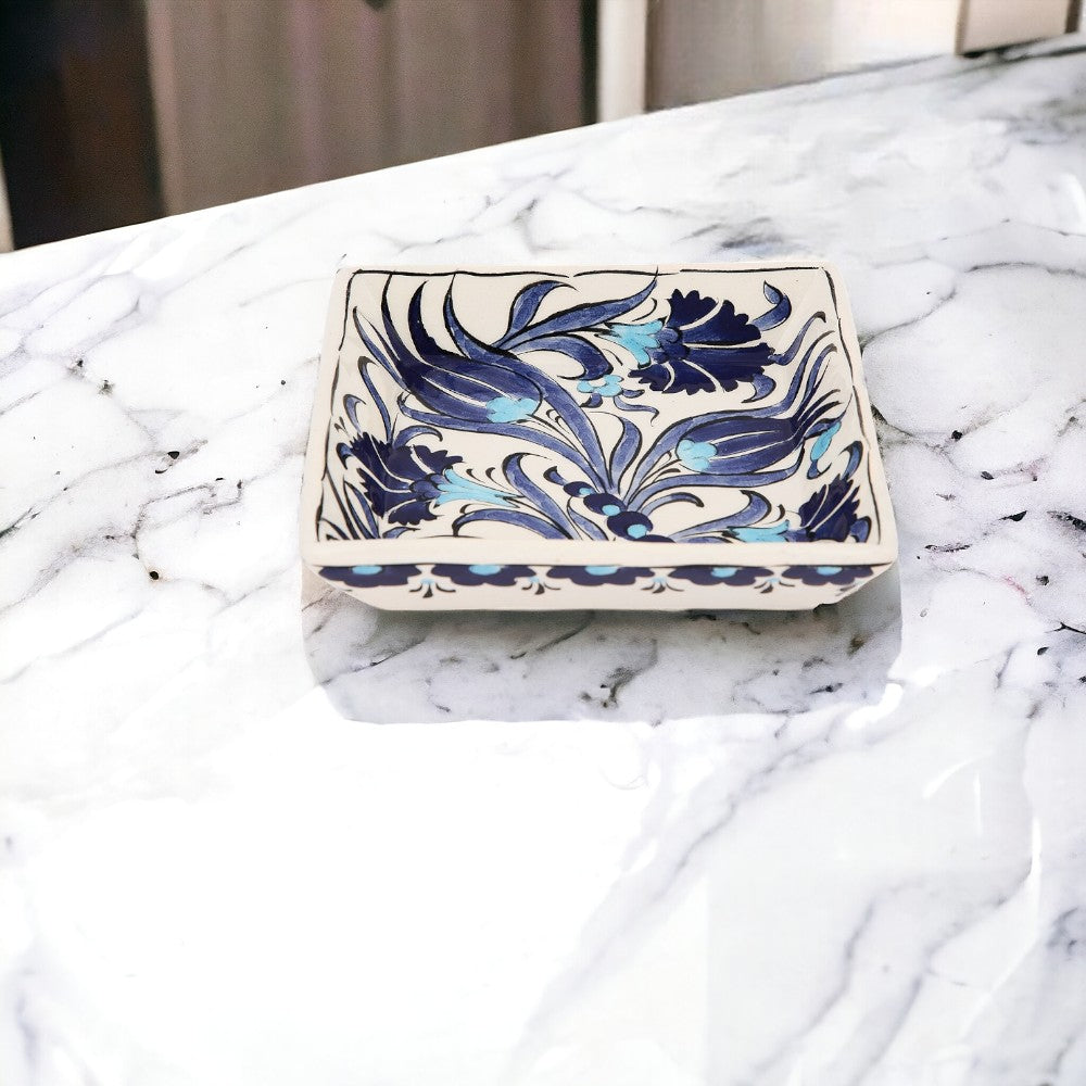 Blue Tulips Dream Square Bowl