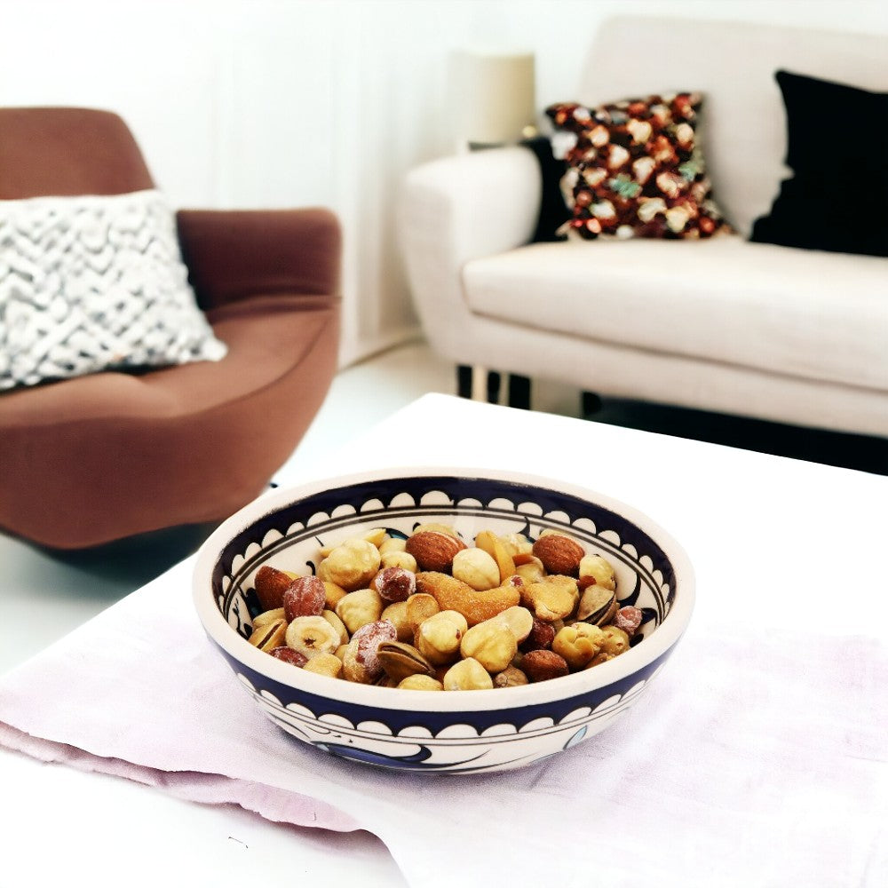 Majestic Cerulean Floral Bowl