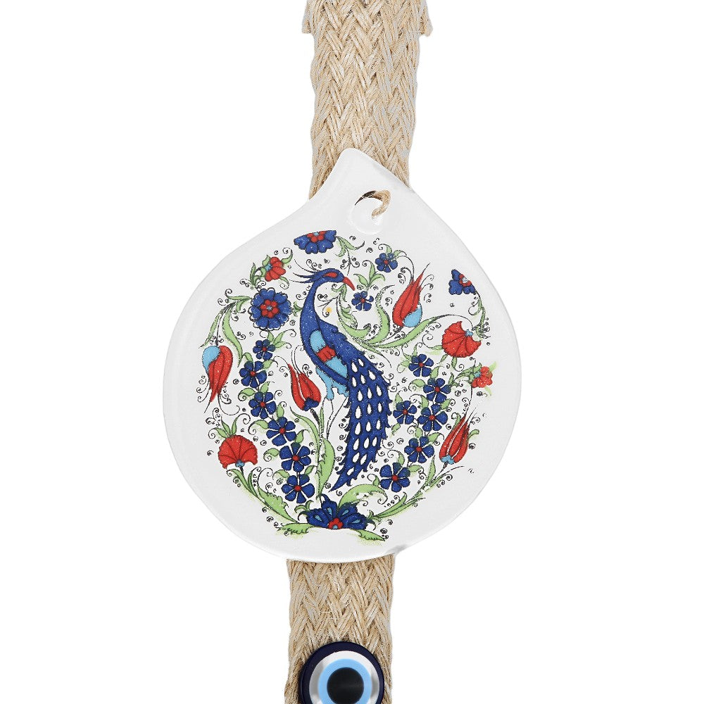 Peacock Flourish Ceramic Plaque