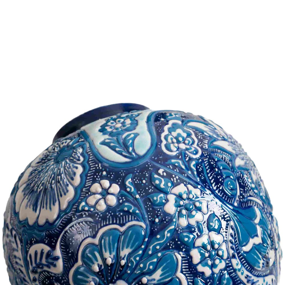 Royal Azure Blossom Vase