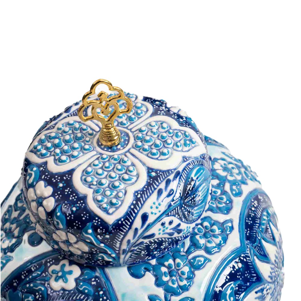 Royal Azure Blossom Vase