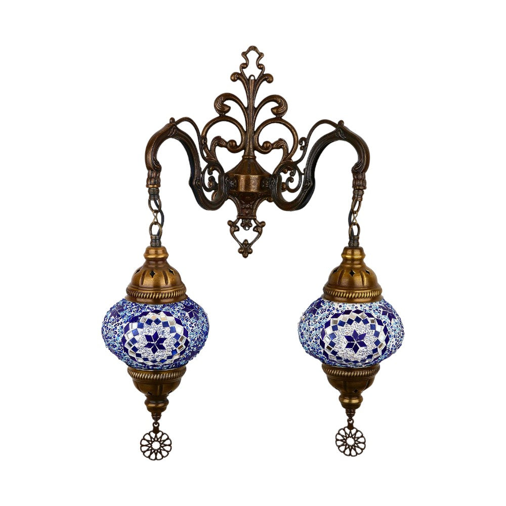 Royal Azure Double Sconce Mosaic Lamp