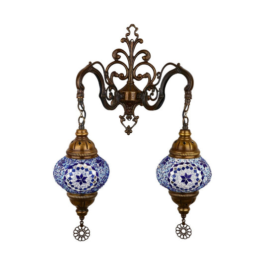 Royal Azure Double Sconce Mosaic Lamp