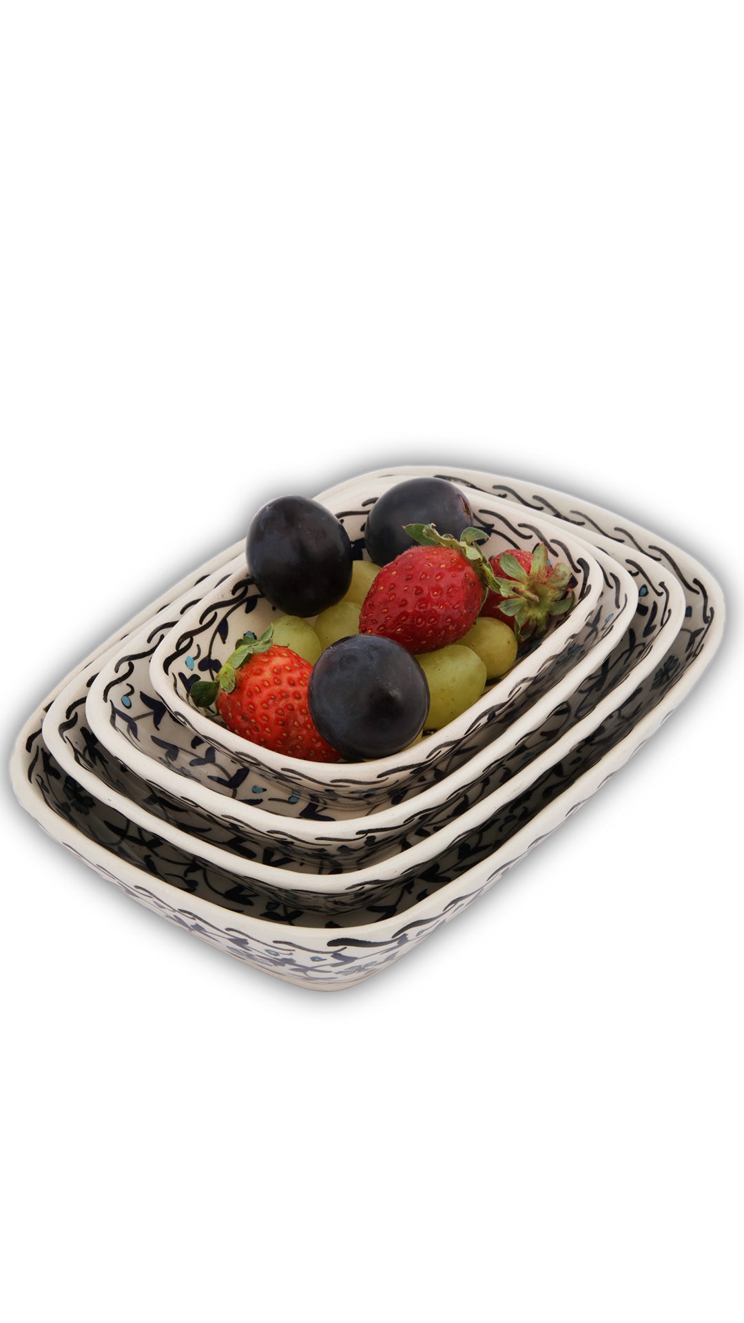 Indigo Garden Diamond Curved Bowl Set