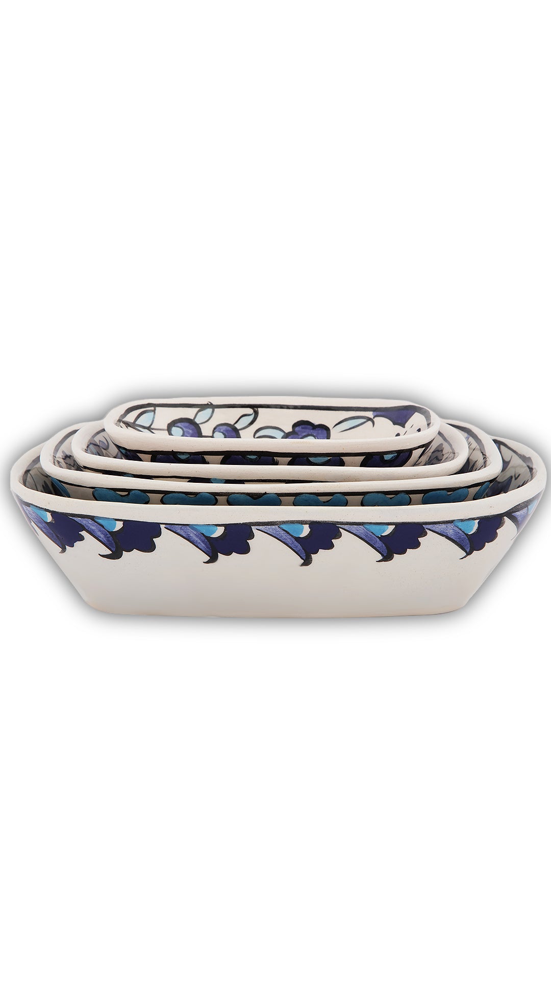 Indigo Garden Diamond Curved Bowl Set