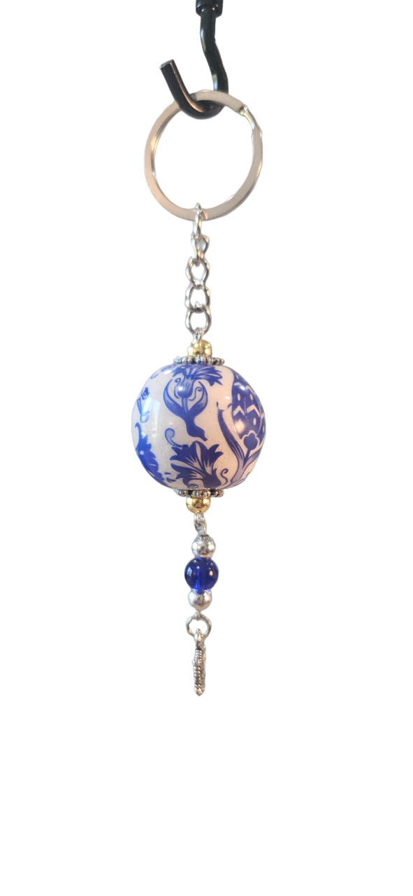 Blue Ceramic Keychain