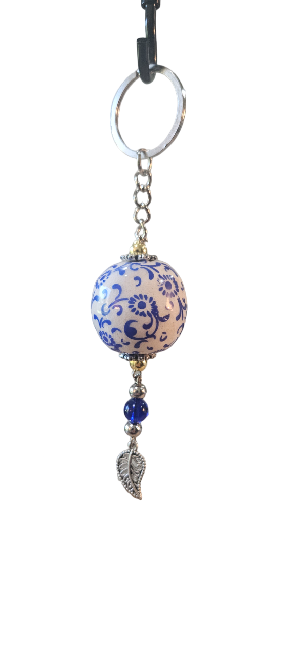 Blue Ceramic Keychain