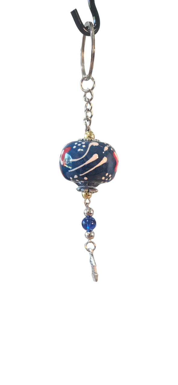 Blue Ceramic Keychain