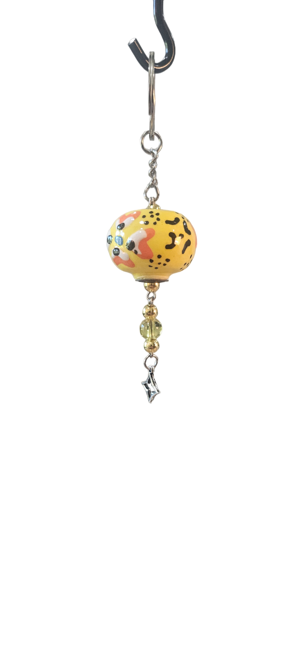 Handmade Yellow Ceramic Keychain