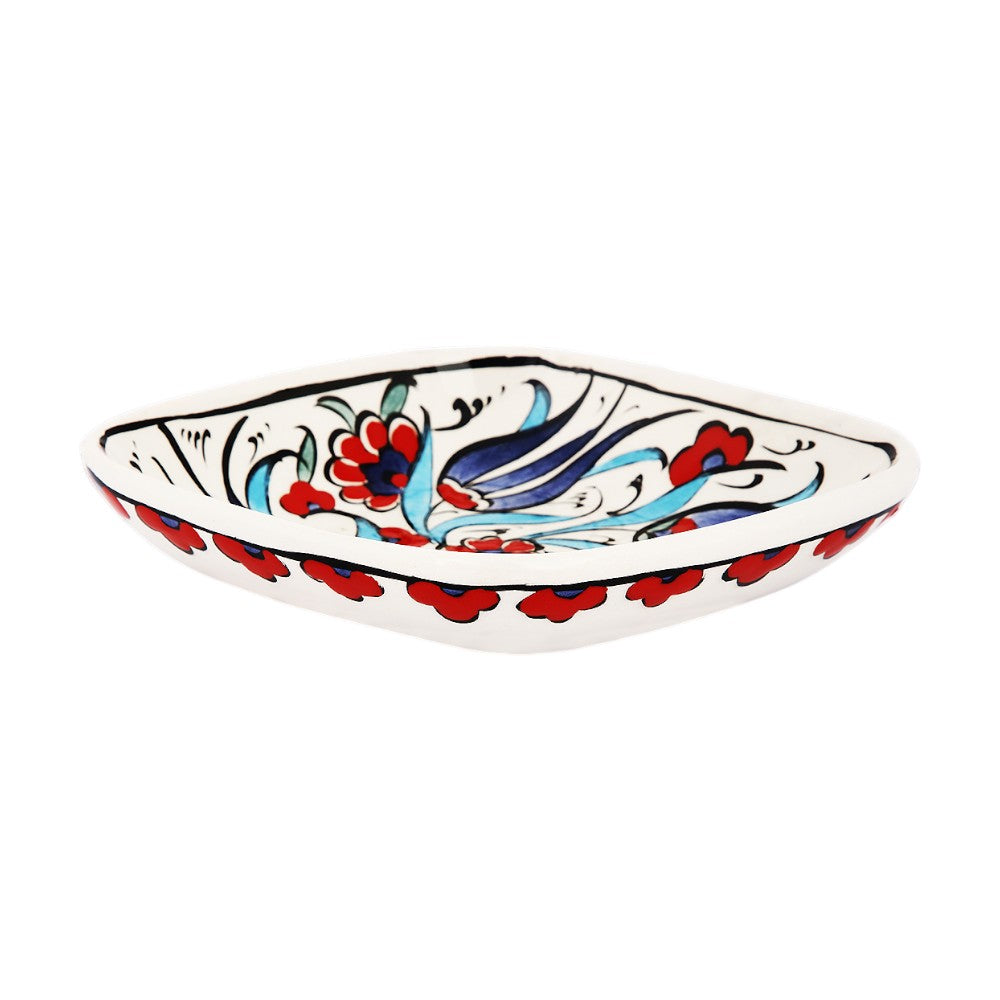 Majestic Azure Flora Ceramic Bowl