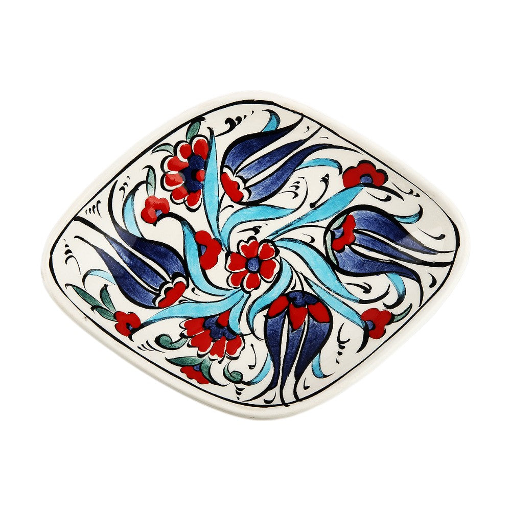 Majestic Azure Flora Ceramic Bowl