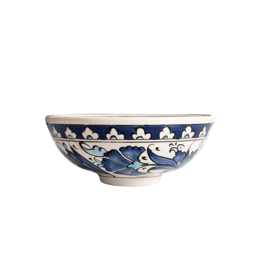 Majestic Cerulean Floral Bowl