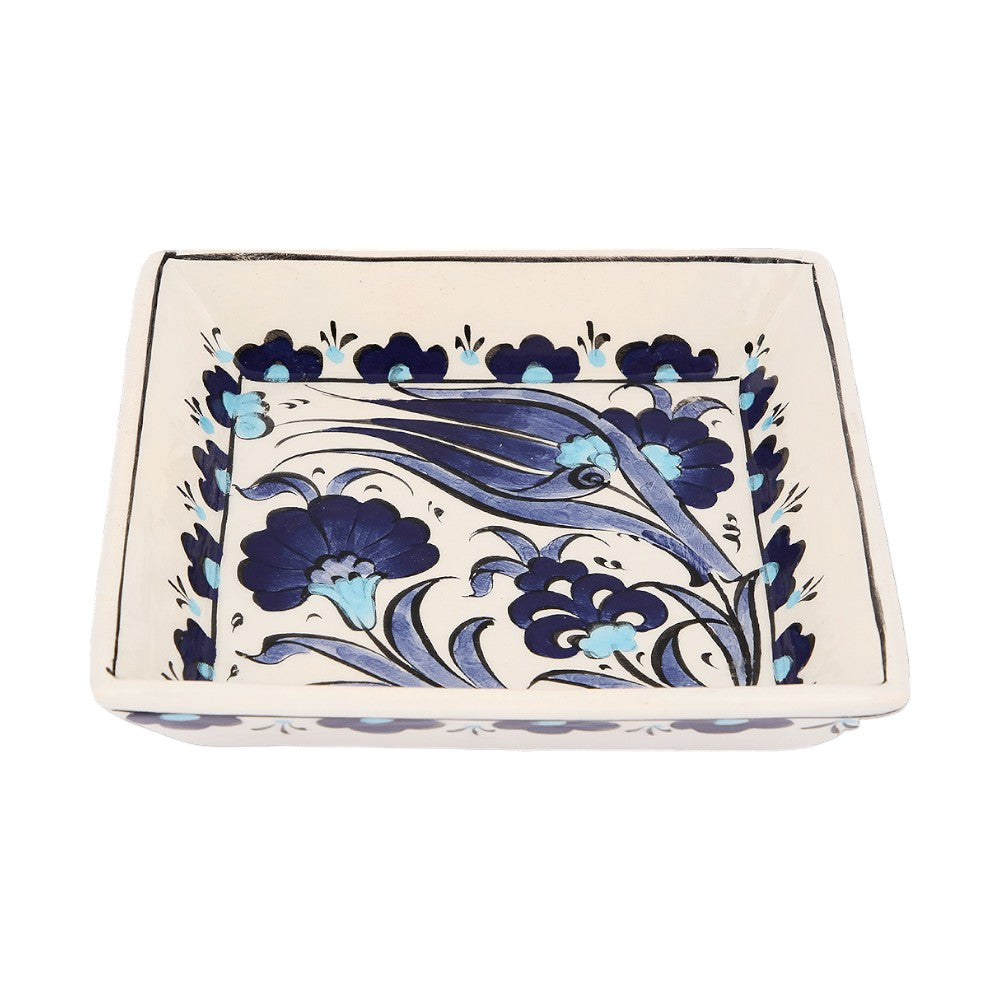 Sapphire Flora Square Bowl