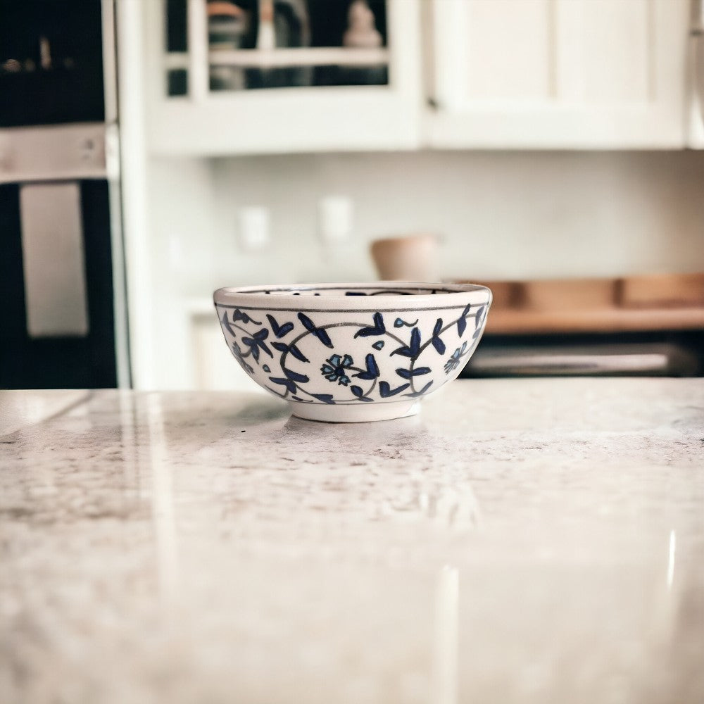 Indigo Foliage Bowl