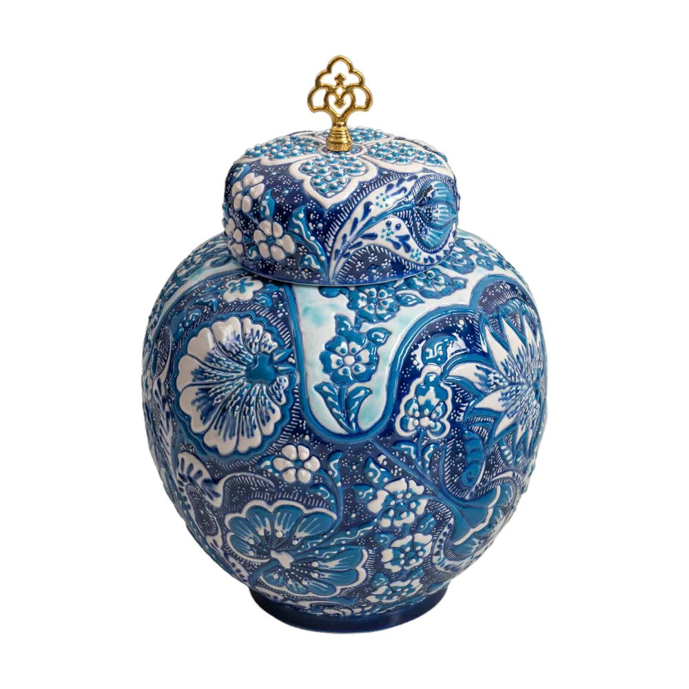 Royal Azure Blossom Vase